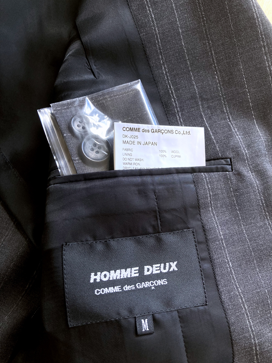 2023 COMME des GARCONS HOMME DEUX ピンストライプ 3ボタン ジャケット オム ドゥ_画像9