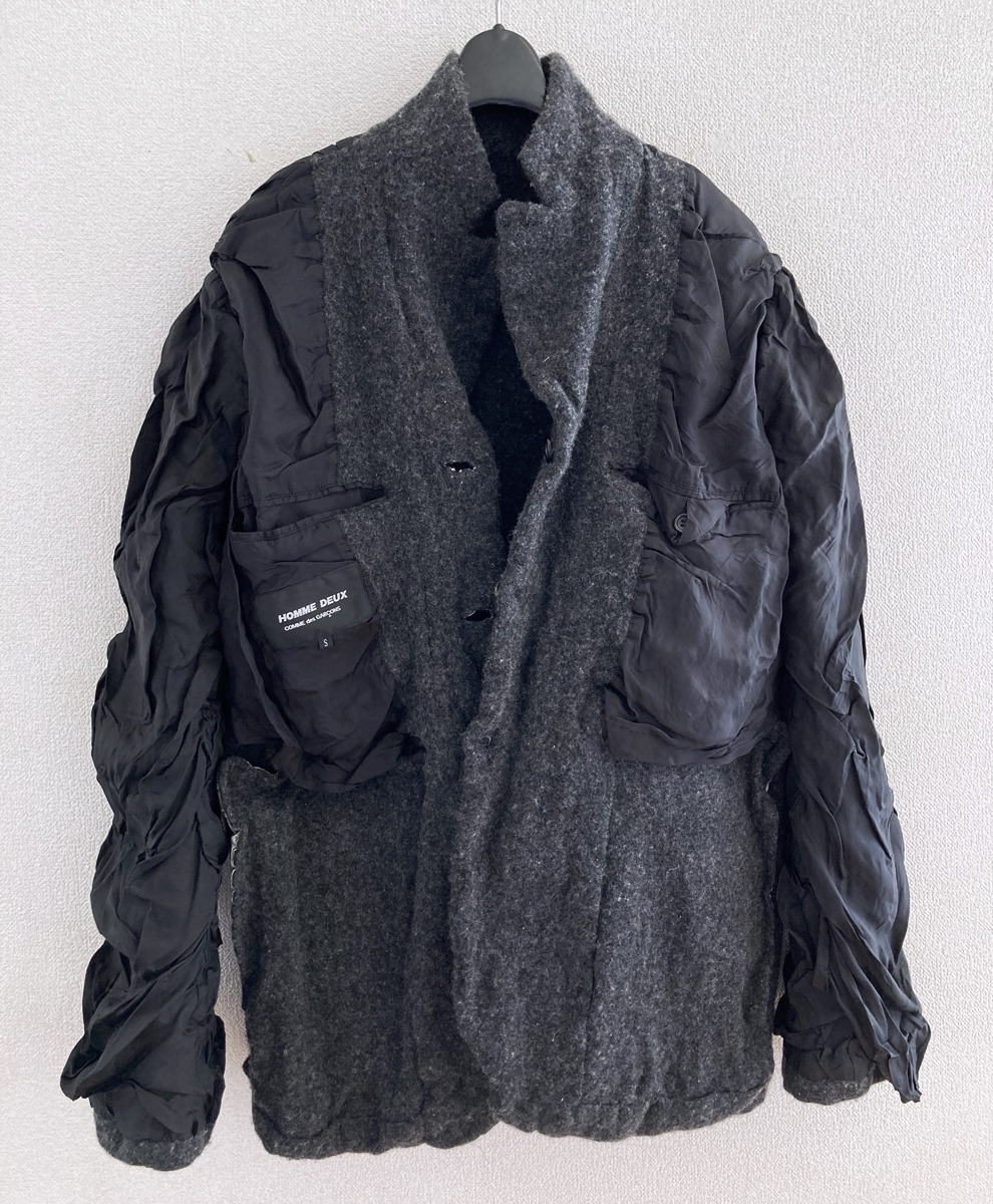 2021AW COMME des GARCONS HOMME DEUX 縮絨 加工 オムドゥ ジャケット グレー_画像4