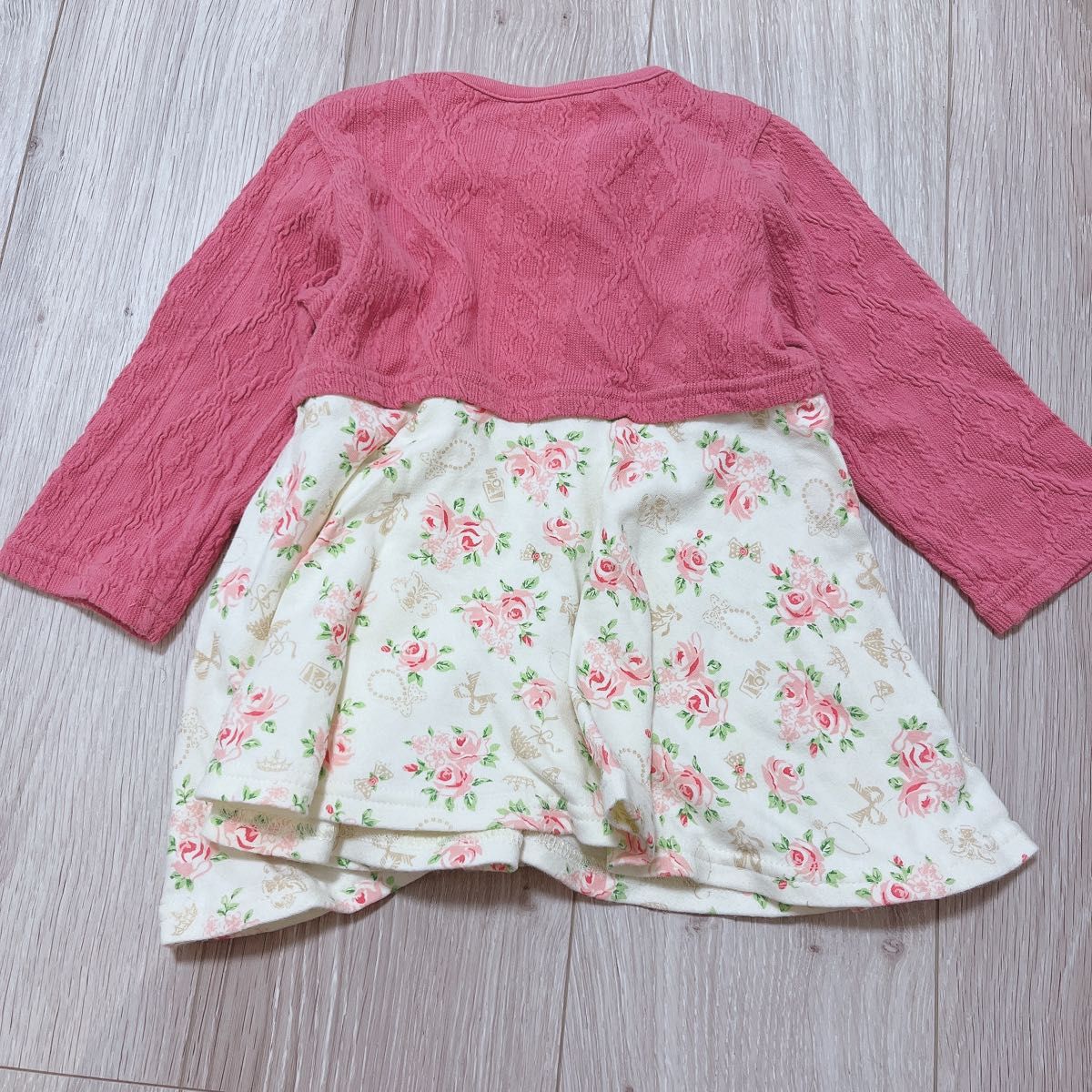 GAP ワンピース　90 ベロア　レッド　ピンク　ベビーギャップ　女の子　可愛い　フォーマル　花柄　　babygap ボルドー