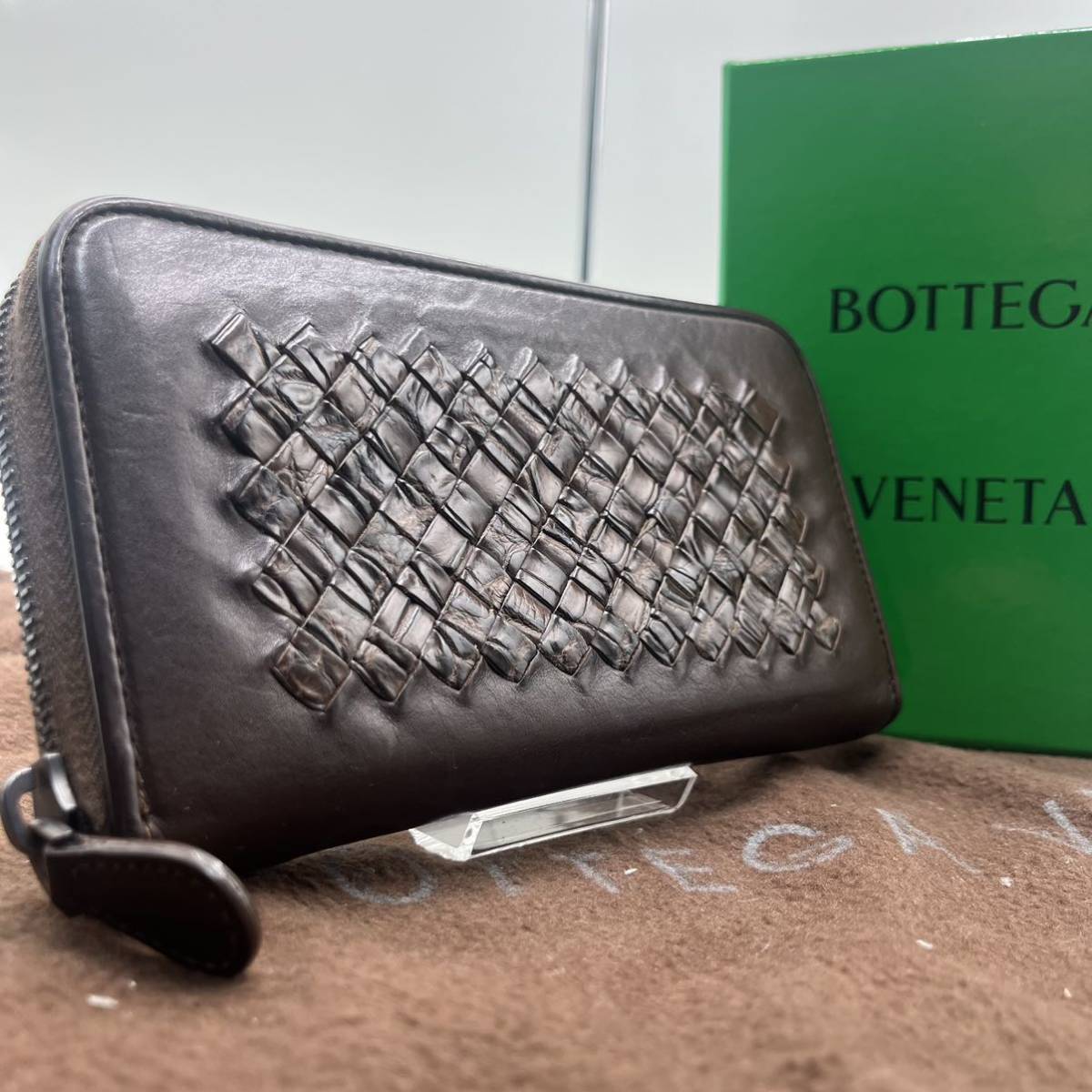 BOTTEGA ボッテガヴェネタ 財布 イントレチャート ブラウン メンズ 美品