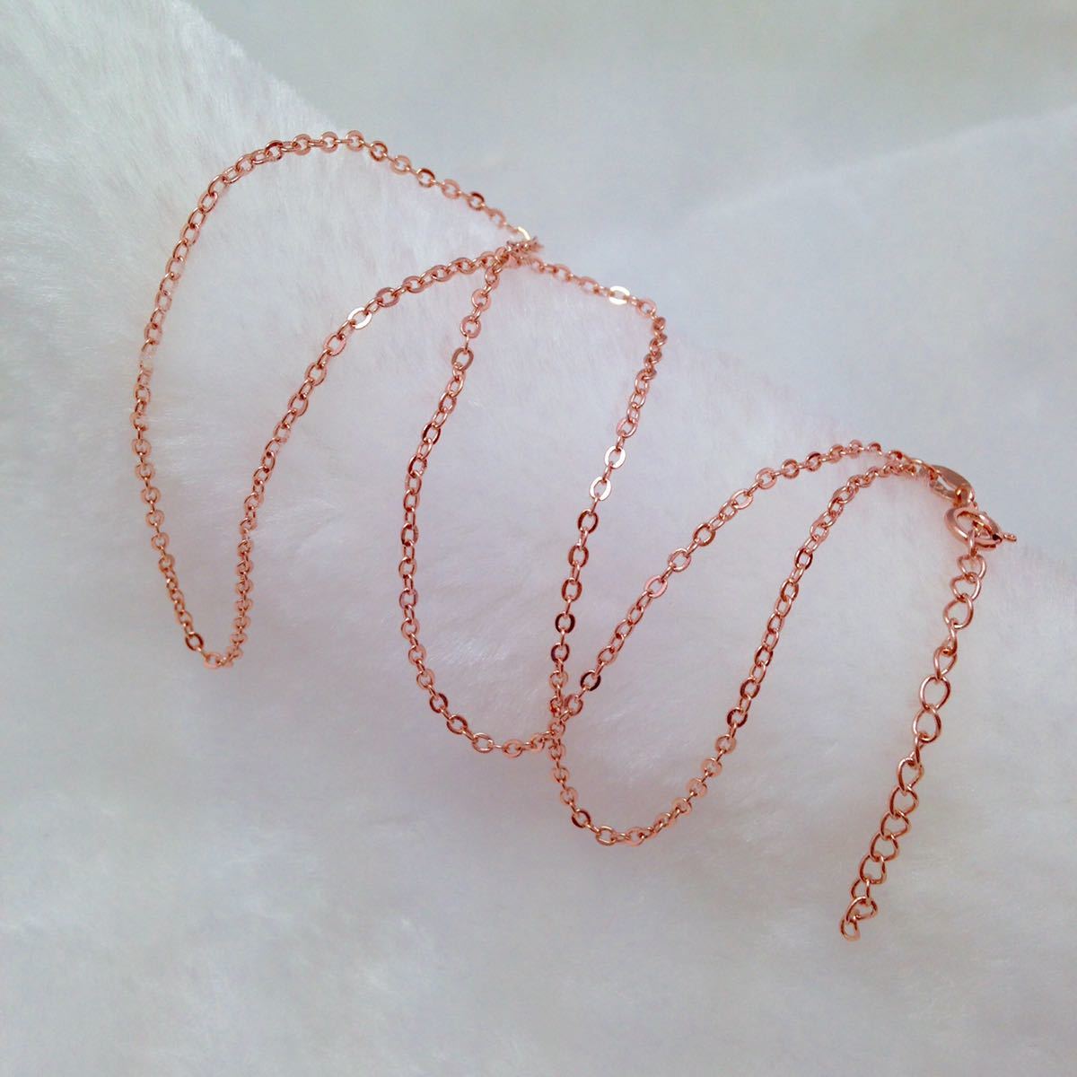  new goods pink gold. S925. small legume chain 40cm adjuster 5cm