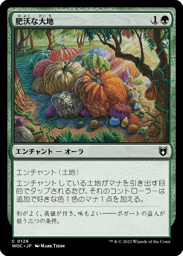 MTG/エルドレインの森 統率者デッキ/肥沃な大地/Fertile Ground(日)-緑_画像1