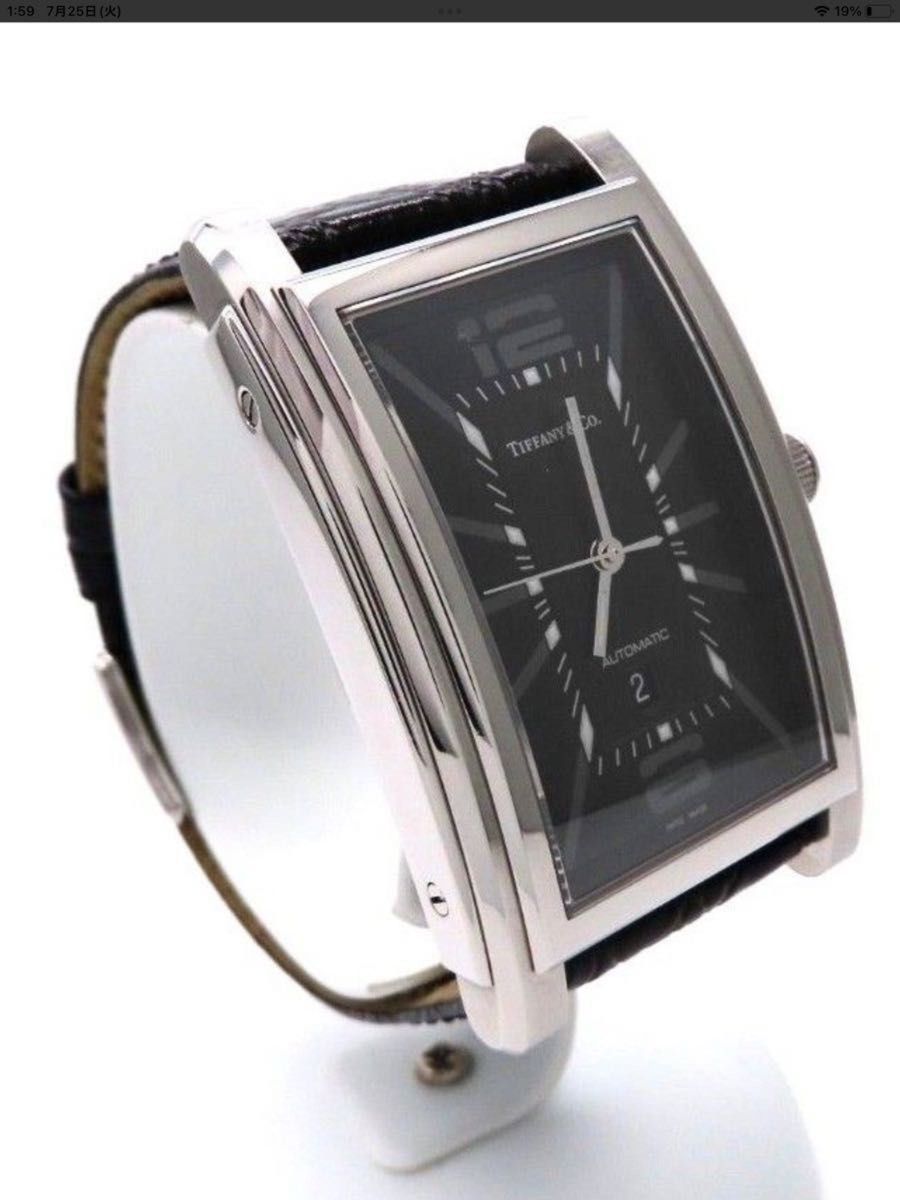 【TIFFANY&Co.】ティファニー 時計 ’グランド’ 自動巻き ブラック メンズ ☆極美品☆