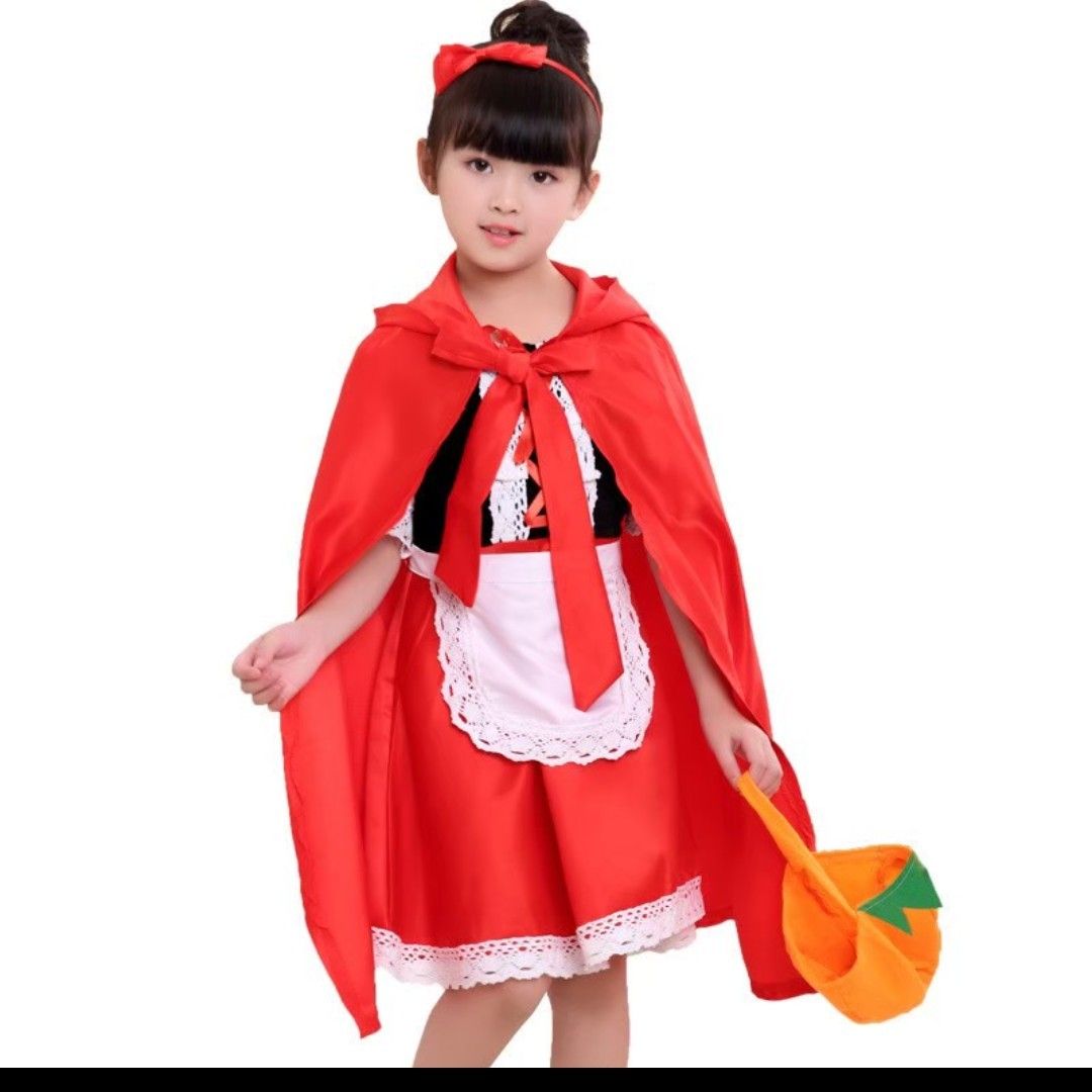 ￥3980→￥1480 新品 子供服 コスプレ 衣装 仮装 ハロウィン 赤ずきん 5点セット 女の子