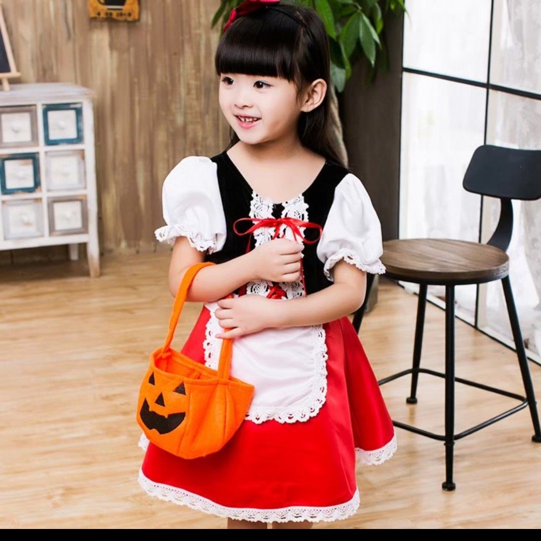 ￥3980→￥1480 新品 子供服 コスプレ 衣装 仮装 ハロウィン 赤ずきん 5点セット 女の子