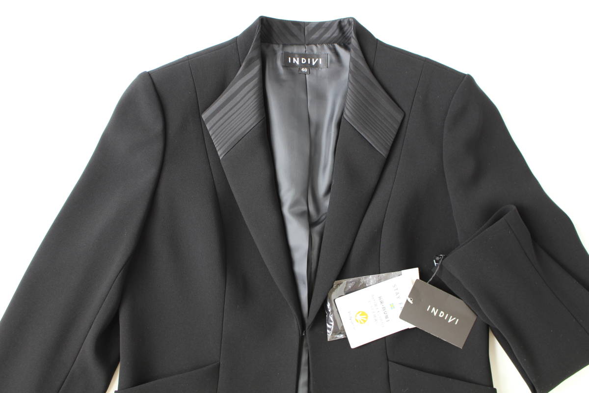  новый товар INDIVI жакет чёрный 40 11 номер черный формальный антибактериальный дезодорация обработка сделано в Японии . одежда траурный костюм Tokyo sowa-ru женский 