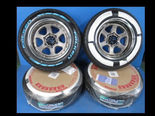  unused ESSEXe sex EL16 16 -inch 8J+13 Hiace 6 hole PCD139.7 deep rim white letter Falken wheel (g086932)