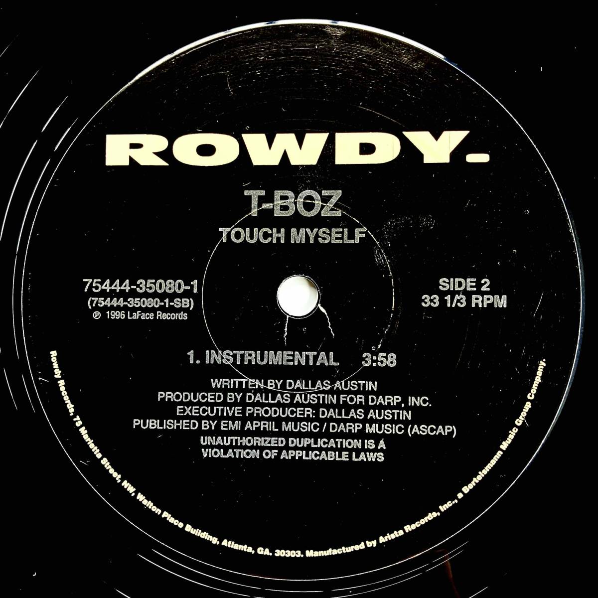 T-Boz / Touch Myself【12''】1996 / US / Rowdy Records / 75444-35080-1 / 検索：333yen vinyl_画像4