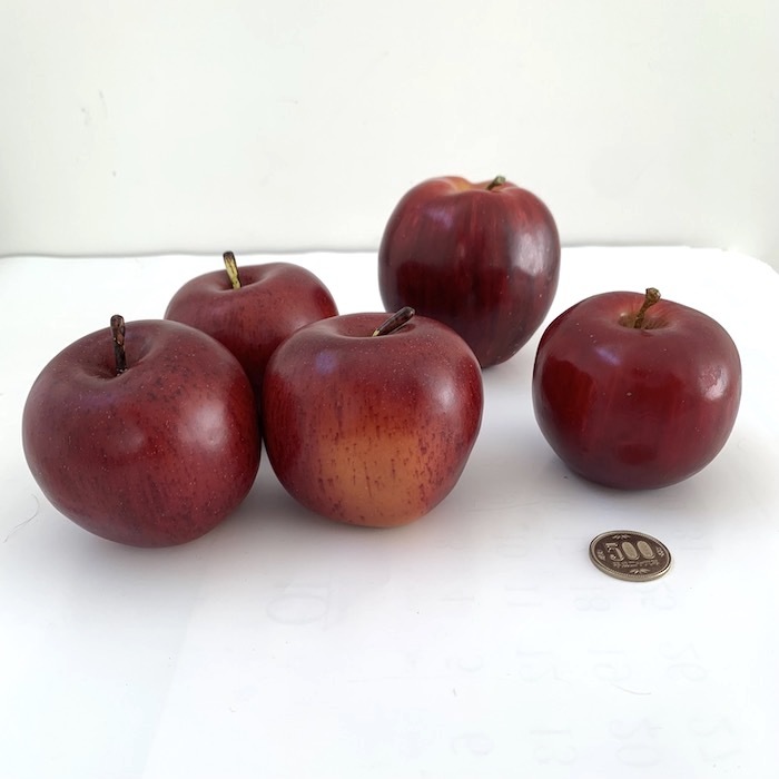 食品サンプル　りんご色々　３個（小）＋１個（小）＋１個（大）