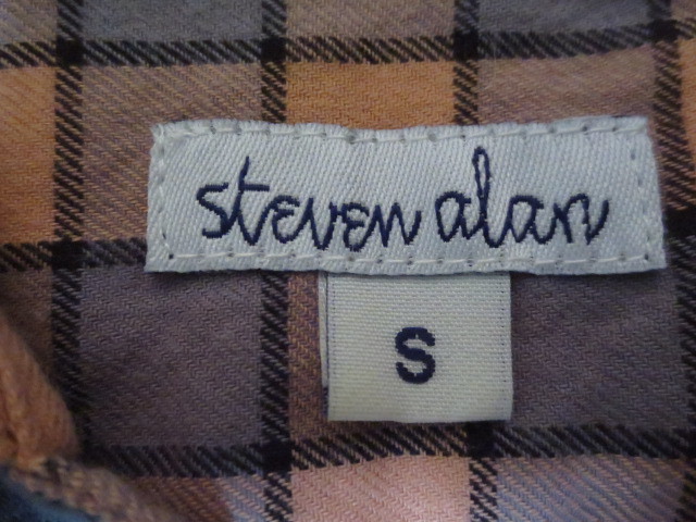 ｓｔｅｖｅｎ　ａｌａｎ　ＭＡＤＥ　ＩＮ　ＵＳＡ　スティーブンアレン　長袖ライトネルチェック柄シャツワンピース　Ｓ　ピンク系など_画像6