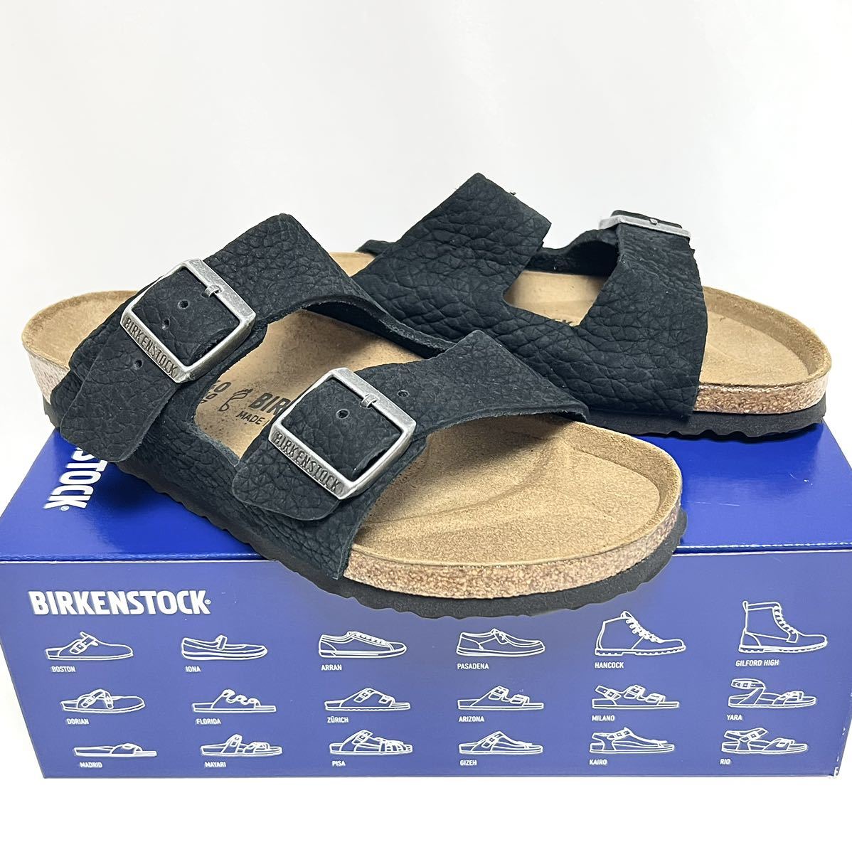 26cm 新品 BIRKENSTOCK ビルケンシュトック 定価19,250円 Arizona アリゾナ ブラック 黒 40 ヌバック レザー ビルケン サンダル メンズ