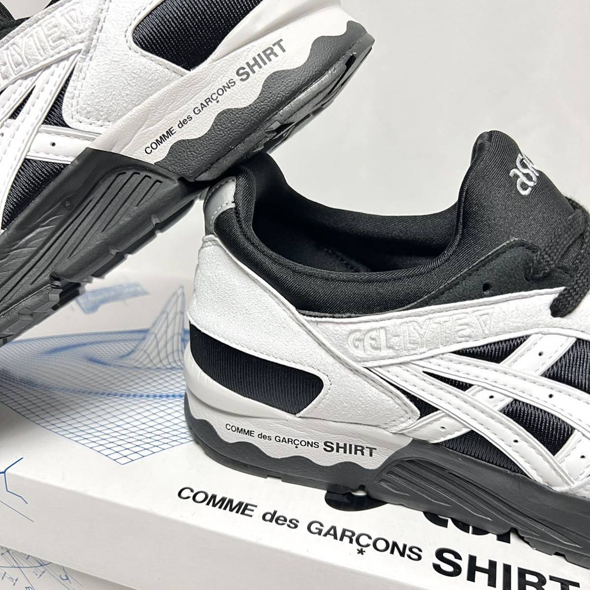 27cm 新品 コムデギャルソン × アシックス コラボ スニーカー GEL LYTE ゲルライト GELLYTE 黒 シューズ COMME des GARCONS SHIRT ASICS_画像2