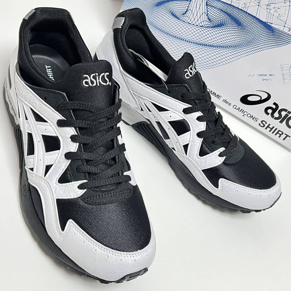 27cm 新品 コムデギャルソン × アシックス コラボ スニーカー GEL LYTE ゲルライト GELLYTE 黒 シューズ COMME des GARCONS SHIRT ASICS_画像3