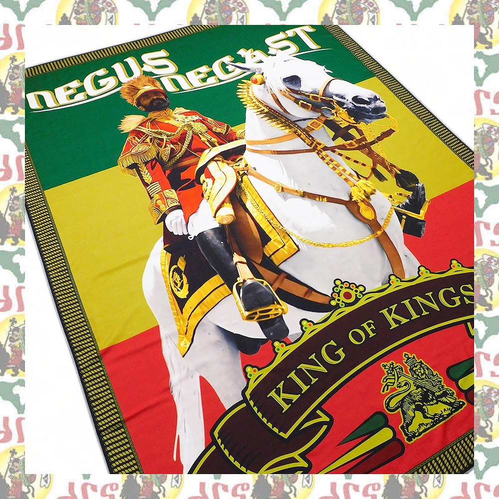 【drs】ラスタ旗　Haile Selassie I 200cm x 150cm 壁飾り レゲエ フラッグ ライオン ラスタ JAH ETHIOPIA MOA AMBESSA c