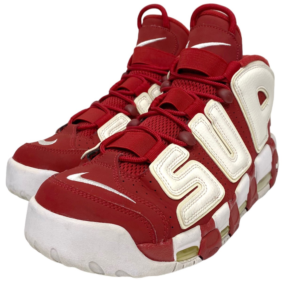 SUPREME×NIKE　 AIR MORE UPTEMPO White／Redアップテンポ モアテンスニーカー靴 商品番号：8069000092110