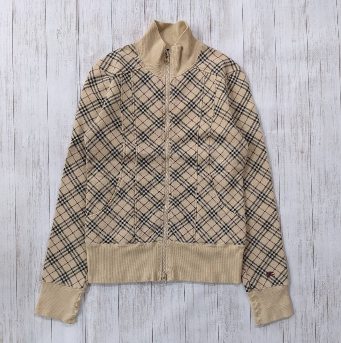 品多く BURBERRY BLUE ジップアップコットンジャケット/ノバチェック