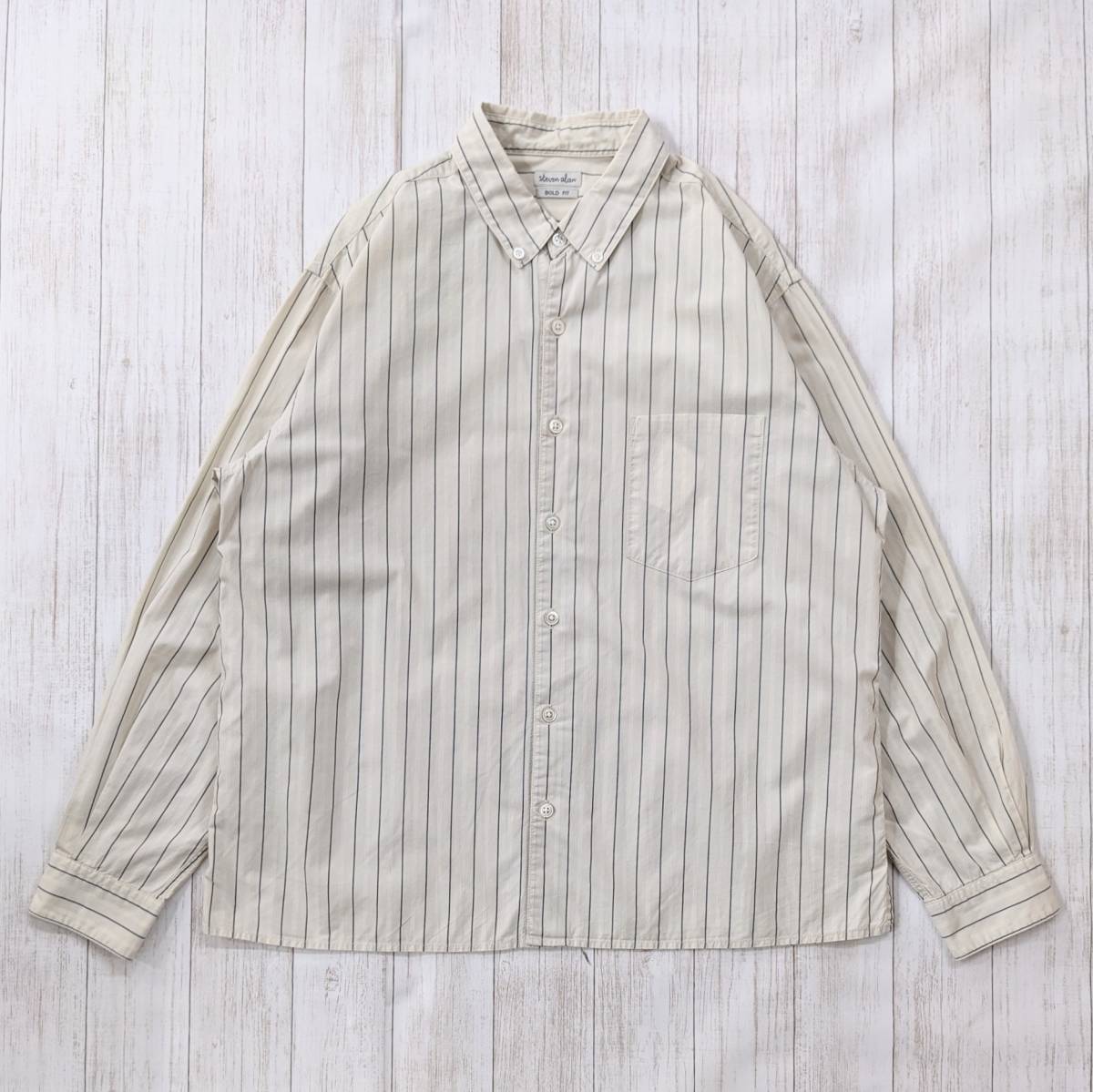 Steven Alan/スティーブンアラン/BUTTER-G SINGLE NEEDLE BOX SHIRT-BOLD/シングルニードルシャツ/ストライプ/ボタンダウンの画像2