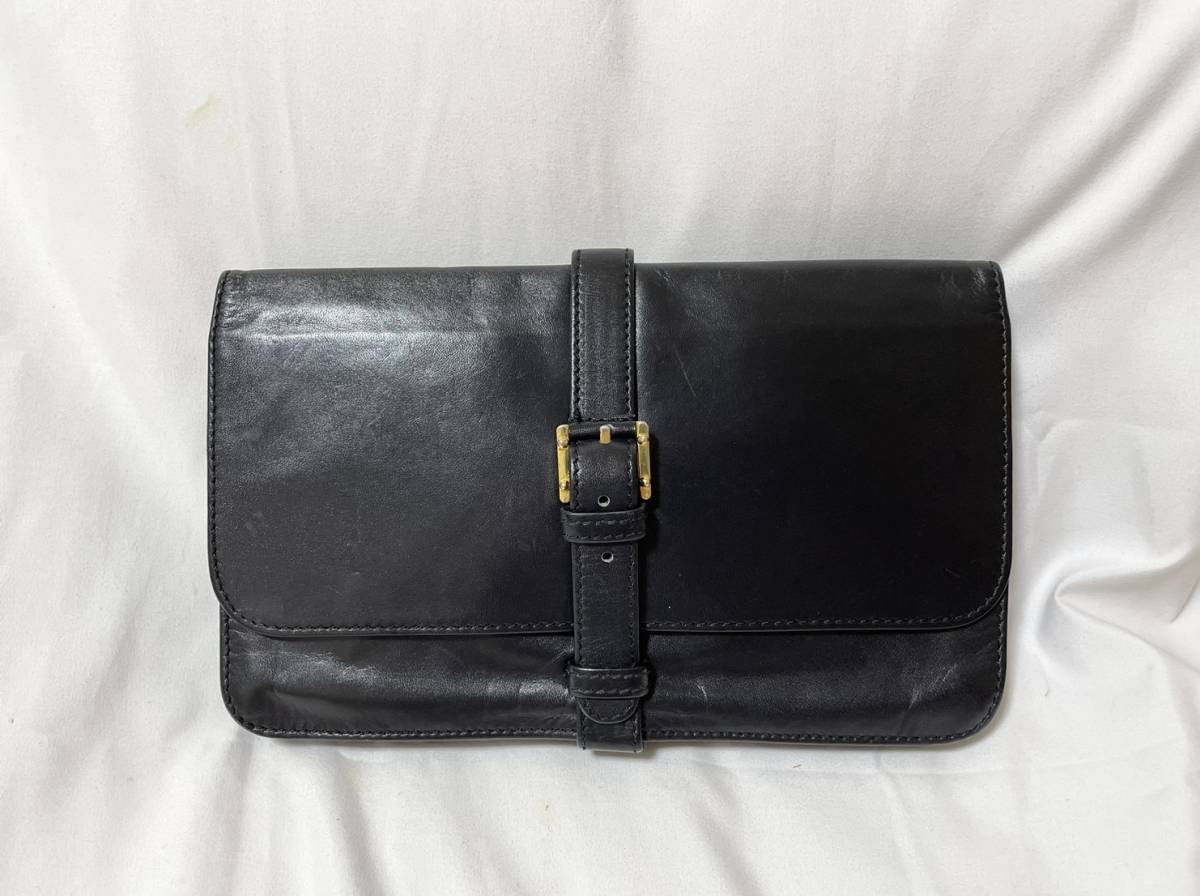  Vintage Spain made Loewe Loewe hole g ram leather multifunction clutch bag second bag men's lady's 