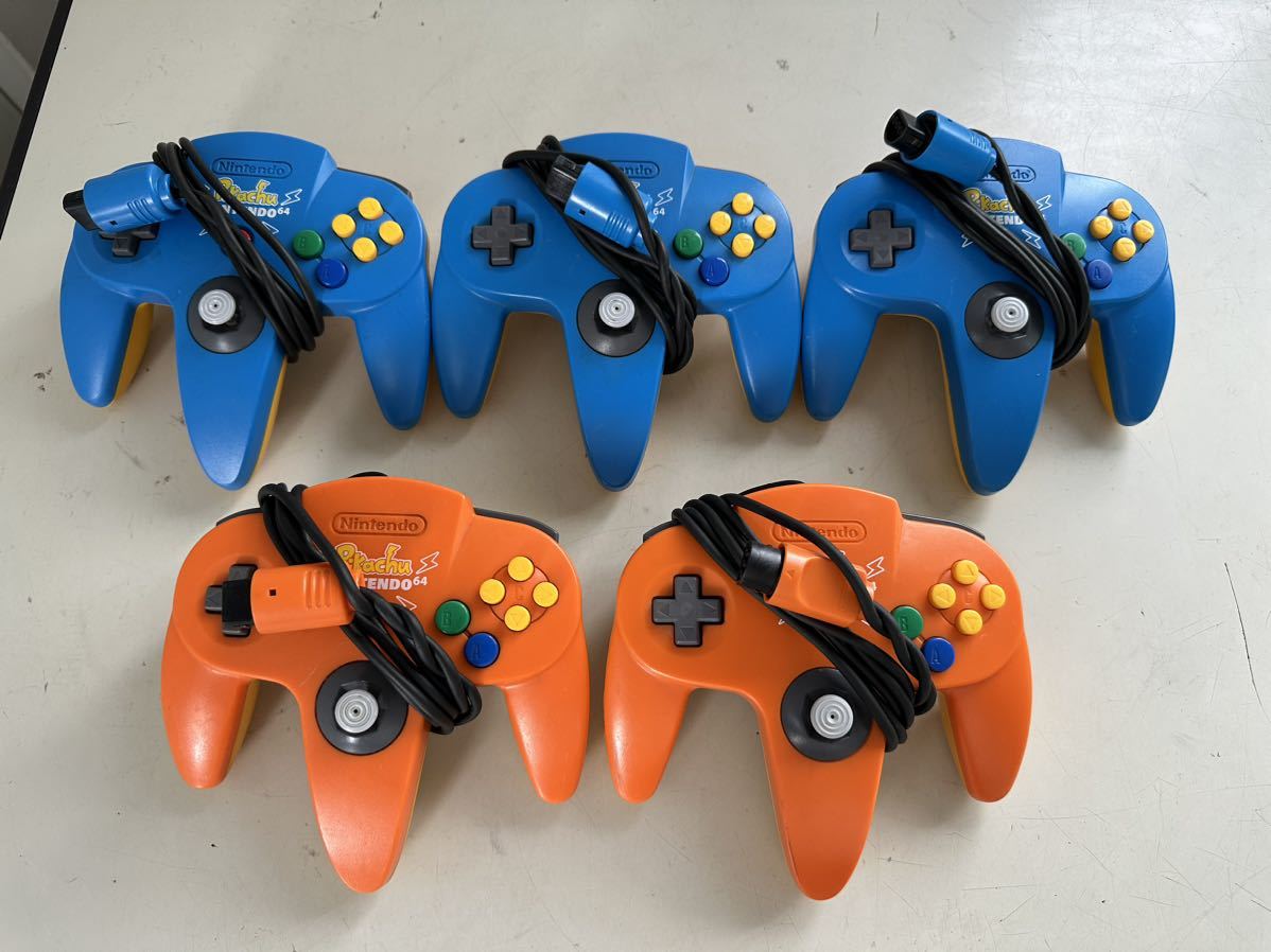 任天堂64 ピカチュウ コントローラー NUS-005 5個 動作未確認 9 任天堂64 ピカチュウ コントローラー NUS-005 5個 動作未確認 9