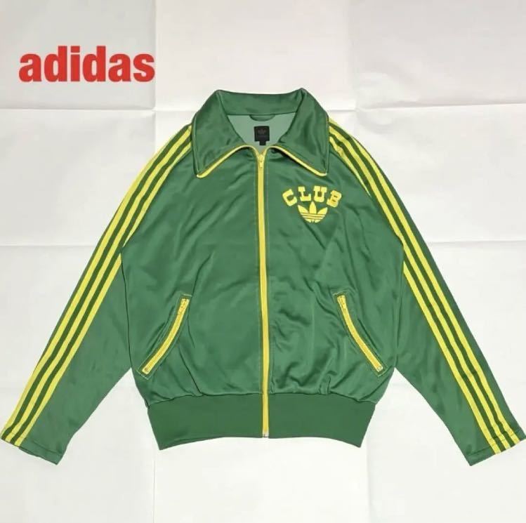 希少 デサント製 adidas 80年代 アディダス ジャージ ライムグリーン-