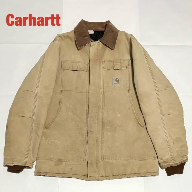 【大人気】Carhartt　カーハート　ダックジャケット　キルティング　ブランドロゴ　オーバーサイズ　ビッグシルエット　中綿　VINTAGE　90s_画像1