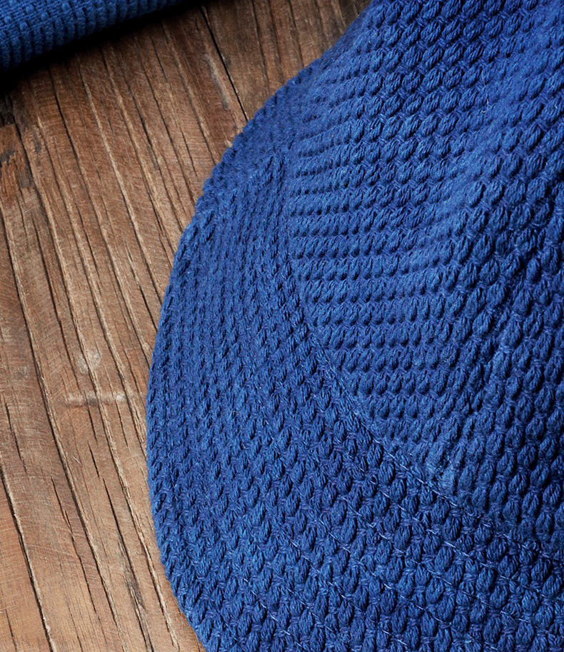 手作り 刺し子 藍染め 帽子 Bucket hat バケットハット 大きい シンプル 濃紺 コットン100% 58~60cm_画像4