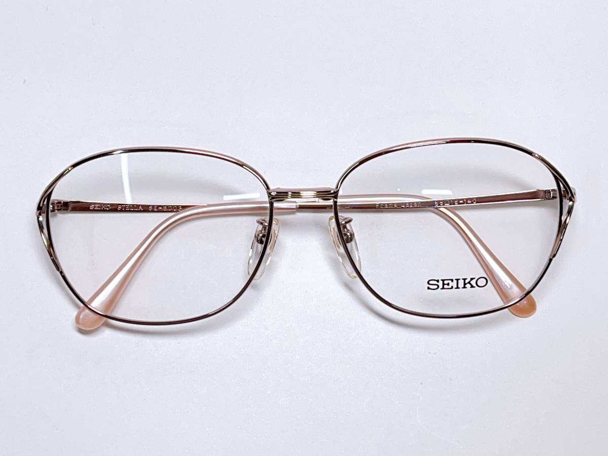 セイコー SEIKO メガネ ★ 超軽量 チタン 日本製 ピンク 女性用 メガネフレーム 大きめ