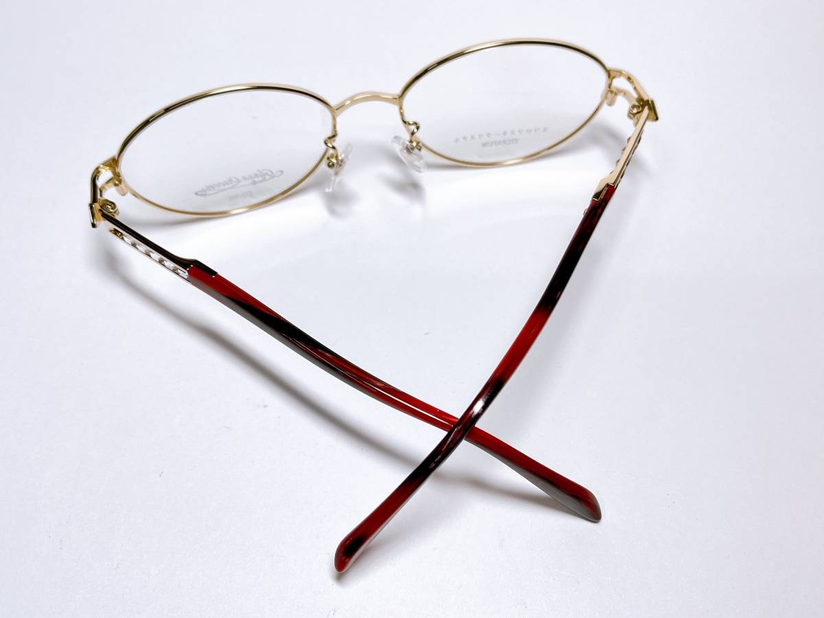 美品 スワロフスキー Glass Queen メガネ 日本製 チタン 軽量 