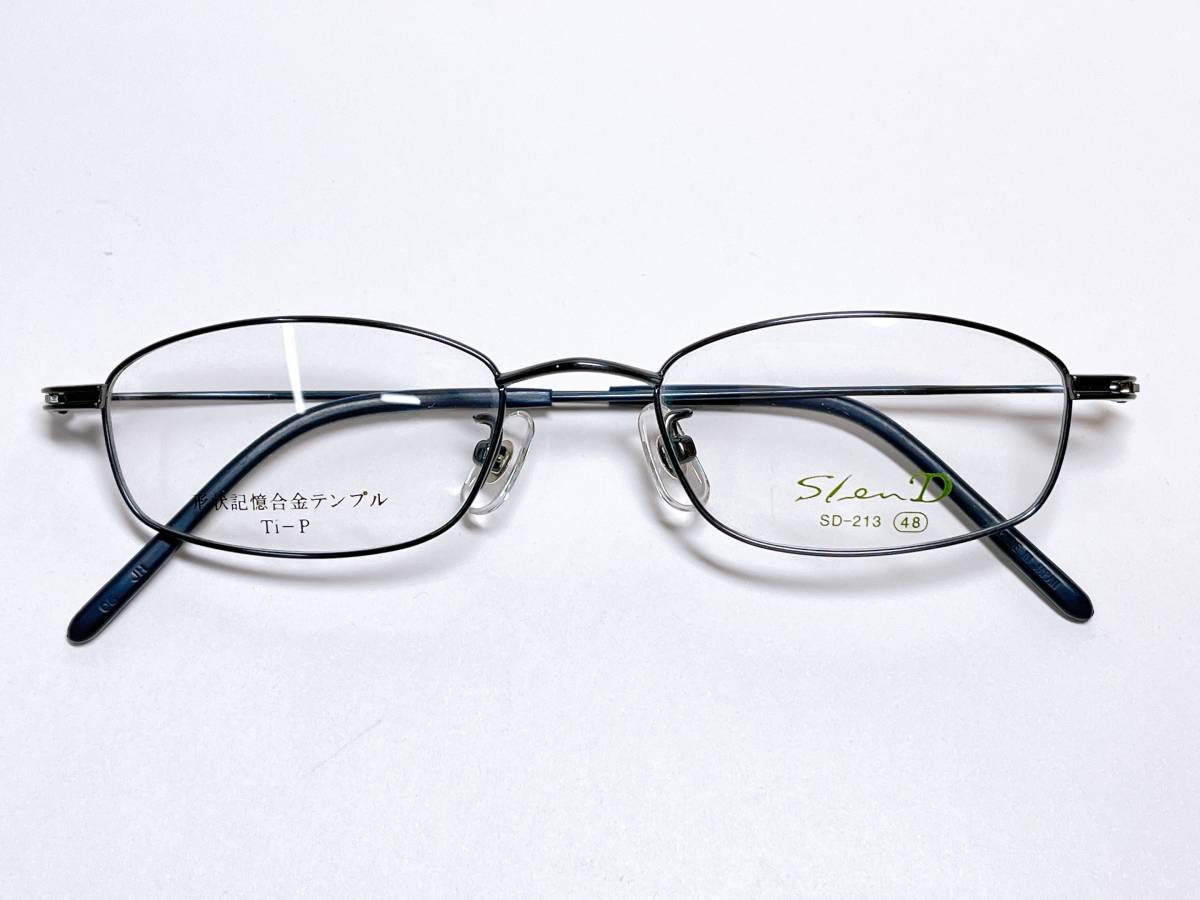 スレンディ　SlenD　メガネ　★　形状記憶合金テンプル　日本製　チタン　軽量　グレー　メガネフレーム_画像1
