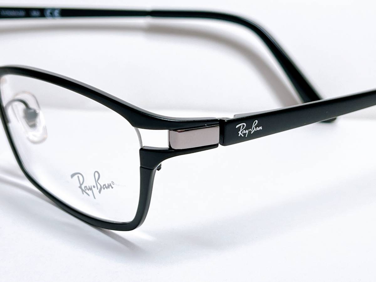 レイバン Ray Ban メガネ ★ メタル 黒 チタン 軽量 ブラックフレーム ケース付き メガネクロス付き ★ メガネフレーム_画像5