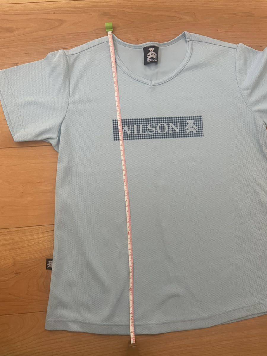 ウィルソン Tシャツ トップス スポーツウェア テニス レディースS Mサイズ wilson 水色　半袖　ポリエステル