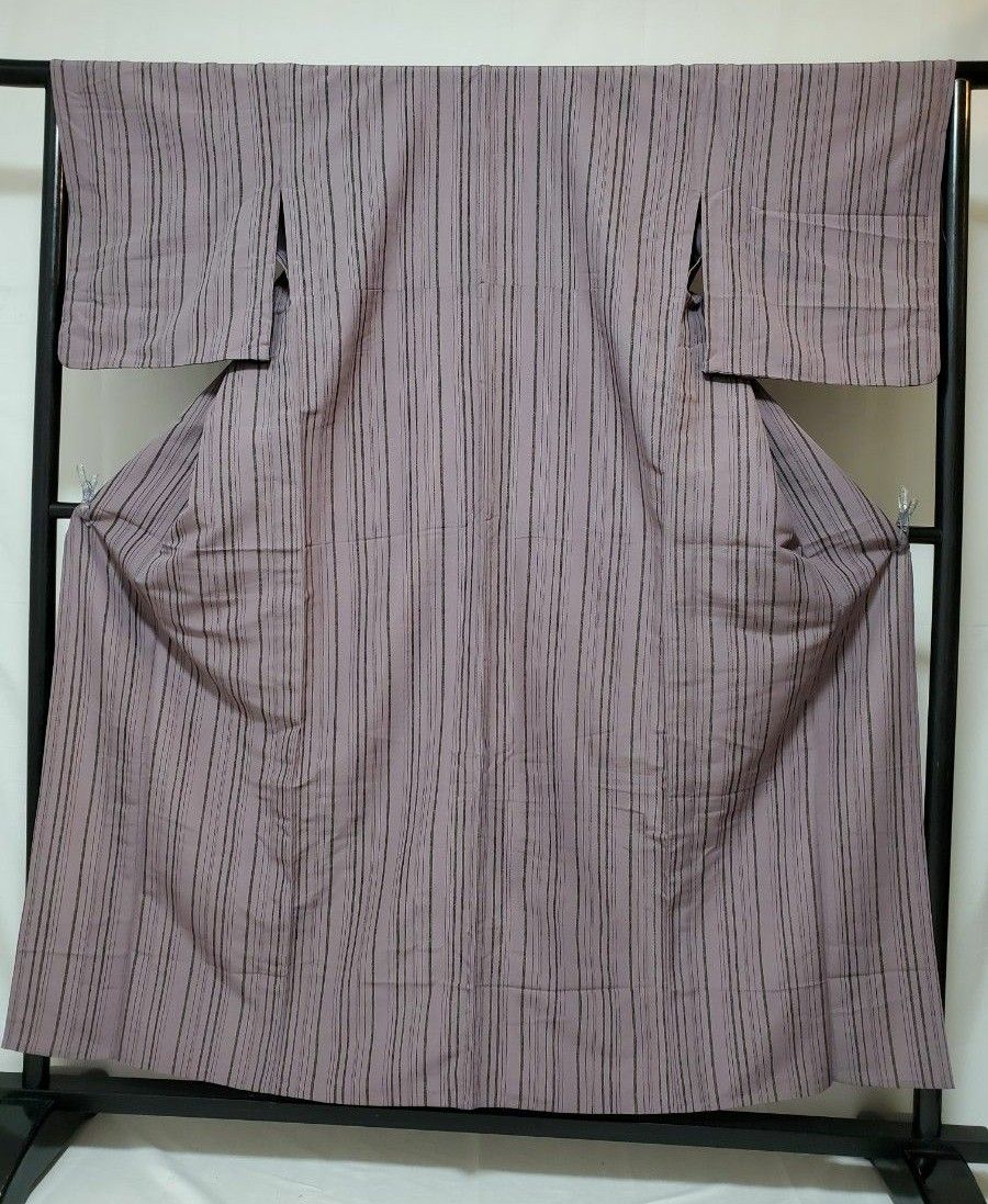 1414-2番　単衣　小紋　化繊　洗えるお着物　身丈158cm　M　お買い得品