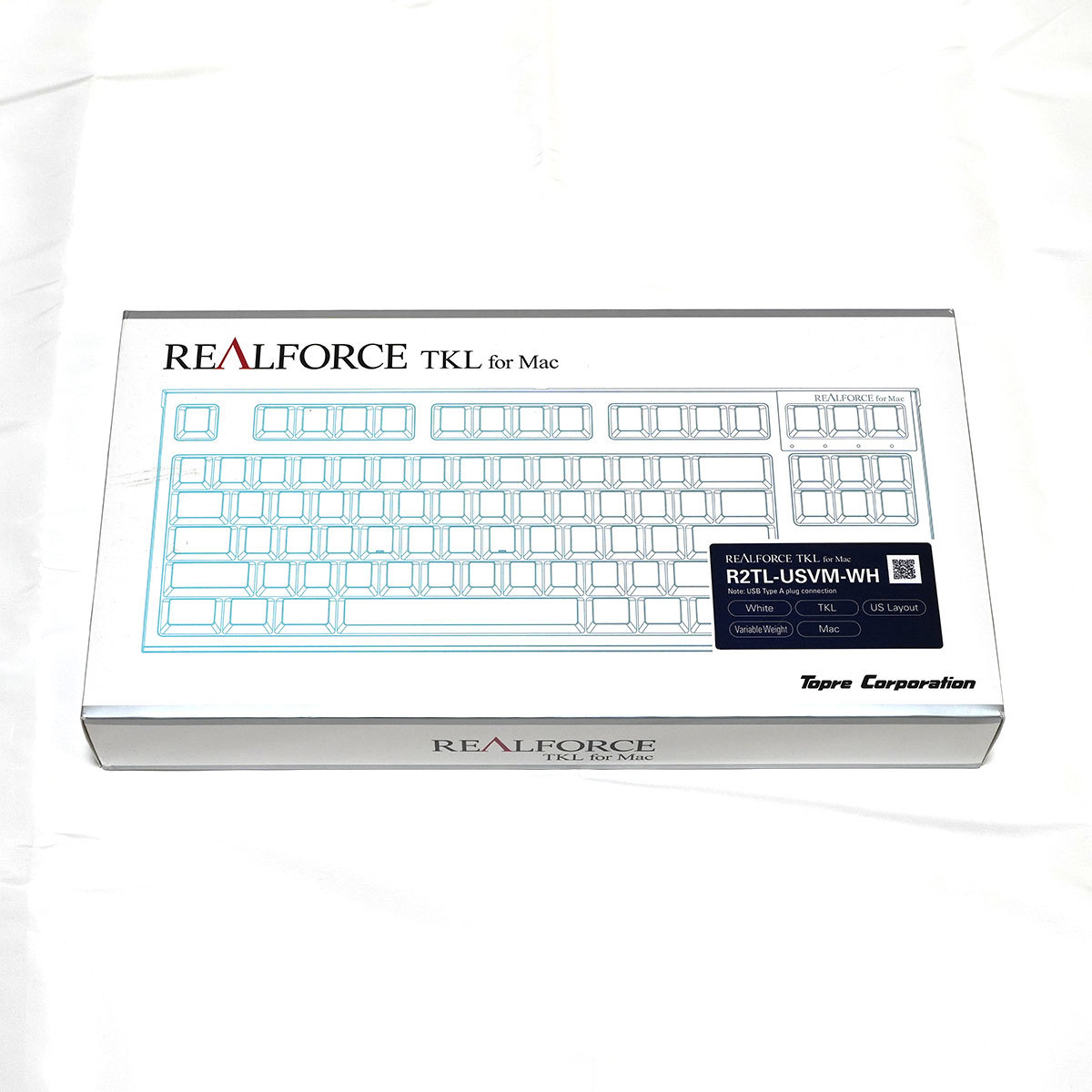 【美品】東プレ REALFORCE TKL for Mac R2TL-USVM-WH [英語配列/変荷重/スーパーホワイト+シルバー]_画像1