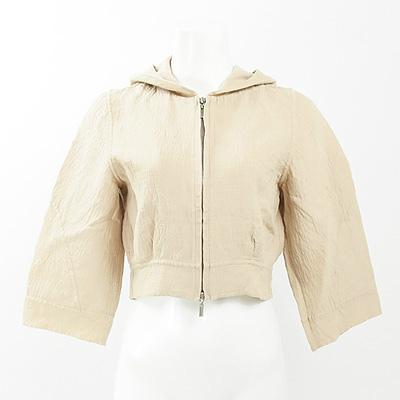 通販 FOXEY フォクシー ベージュ 40 トップス ジップアップ フード付 L