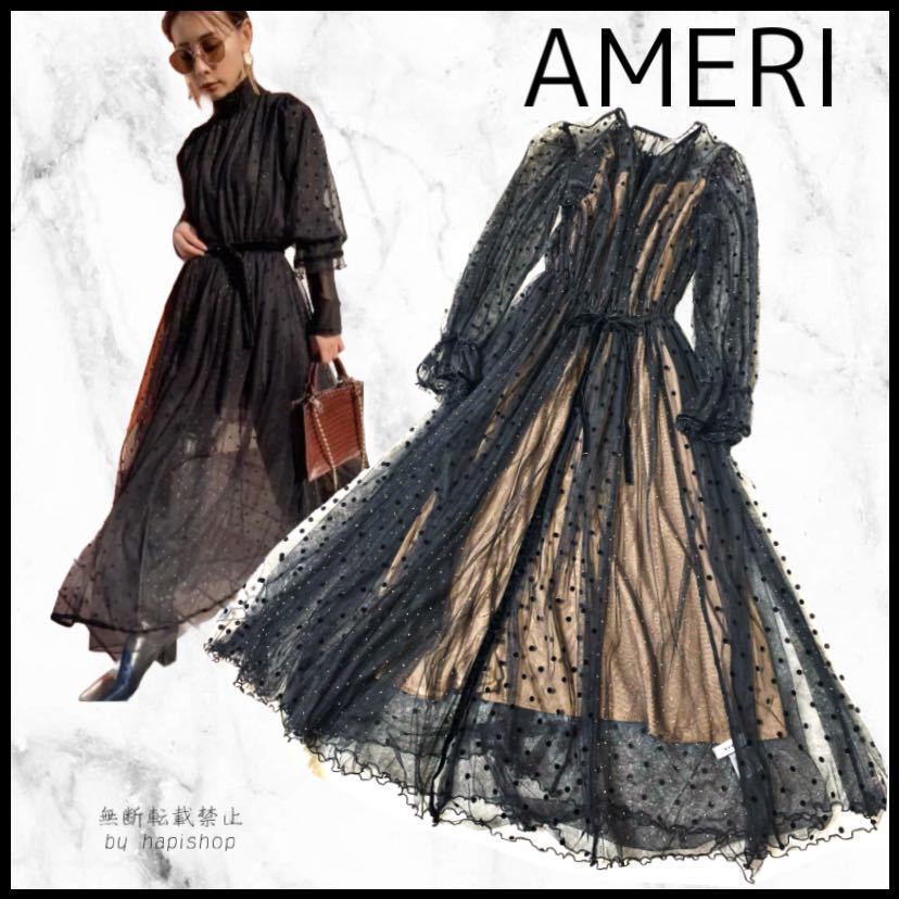 Sản phẩm AMERI MANY WAY MIX DOT DRESS ドットチュールワンピース S