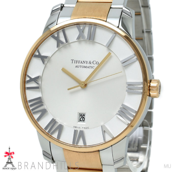 ティファニー 腕時計 メンズ アトラス ドーム 自動巻き RG/SS ホワイト文字盤 Z1810.68.13A21A00A Tiffany&Co 未使用品