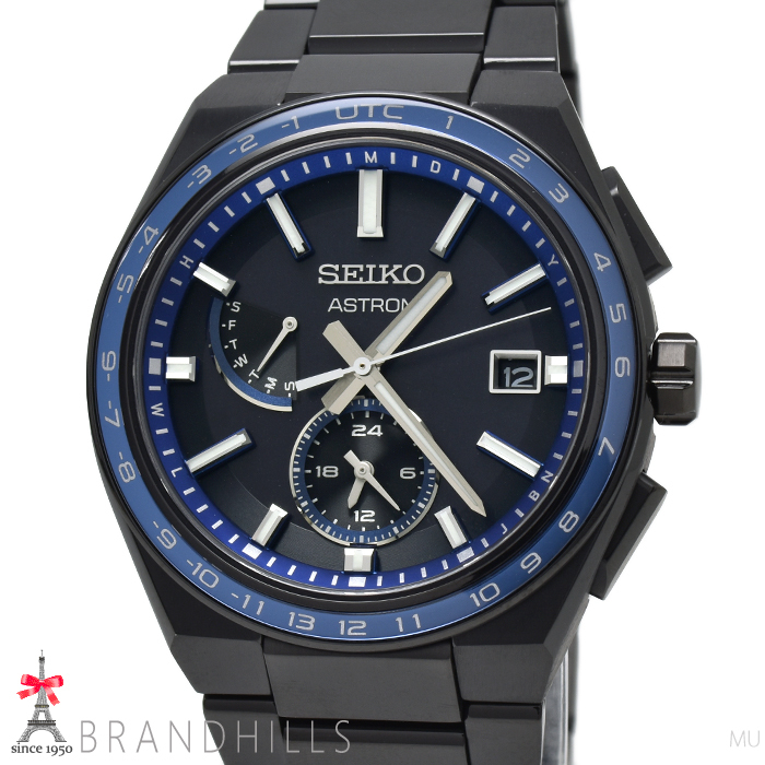 セイコー 腕時計 メンズ アストロン ネクスター ソーラー電波 チタン ブラック文字盤 SBXY041 SEIKO 極美品