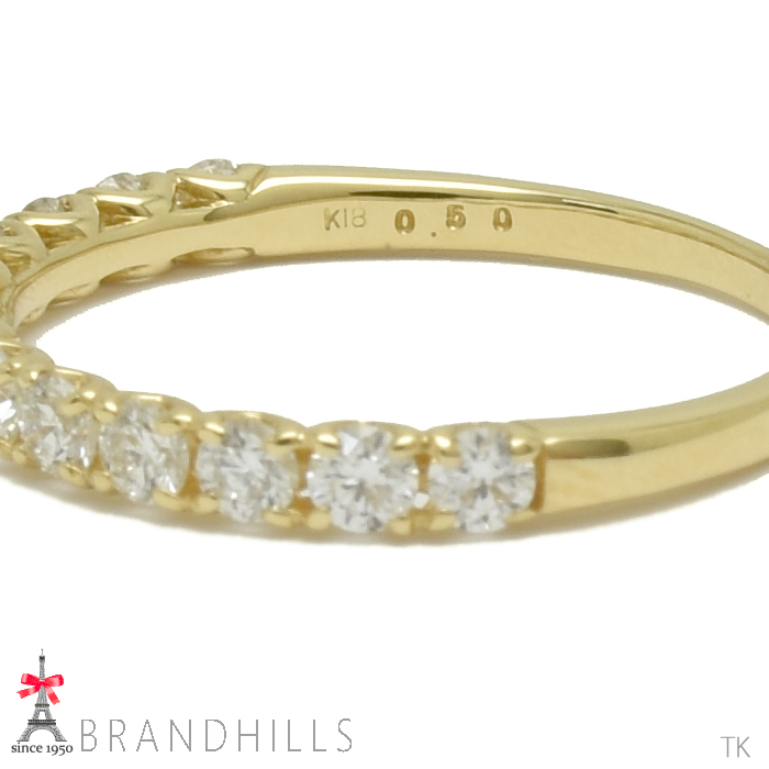 diamond 0.50ct ring ring K18 gold yellow gold gross weight 1.4g