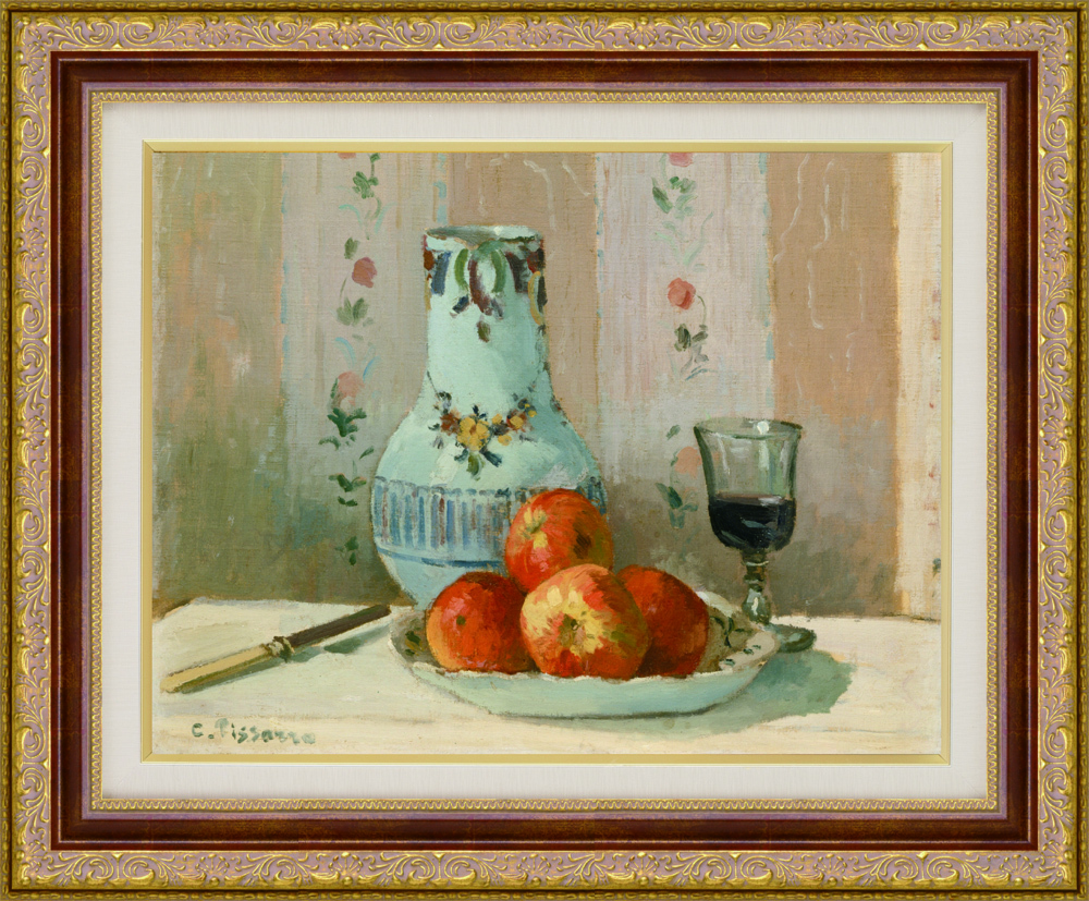 絵画 額装絵画 カミーユ・ピサロ 「りんごとピッチャーのある静物」 世界の名画シリーズ サイズ F6