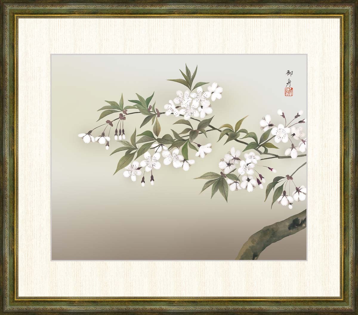 生まれのブランドで 高精細デジタル版画 額装絵画 速水御舟作 「夜桜