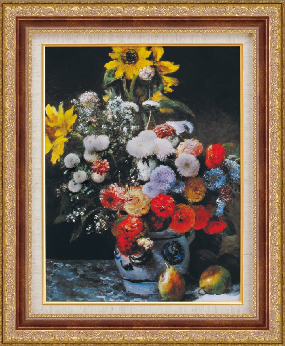 絵画 額装絵画 ピエール・オーギュスト・ルノワール 「花束」 世界の