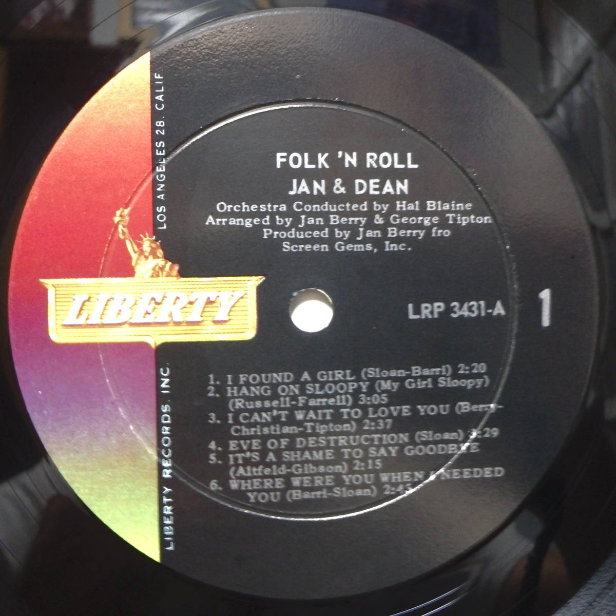【MP026】JAN & DEAN 「Folk 'N Roll」, 65 US mono Original　★サーフ/ポップ・ロック/フォーク・ロック_画像4