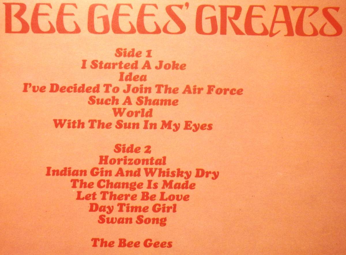 【MP046】THE BEE GEES 「The Bee Gees Greats」, 68頃 UK Compilation　★ポップ・ロック/バラード_画像3