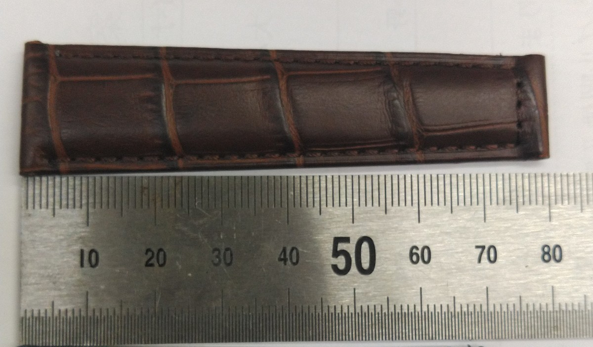 独特の上品 ROLEX 未使用 革ベルト ビンテージ アリゲーター 20mm 茶色