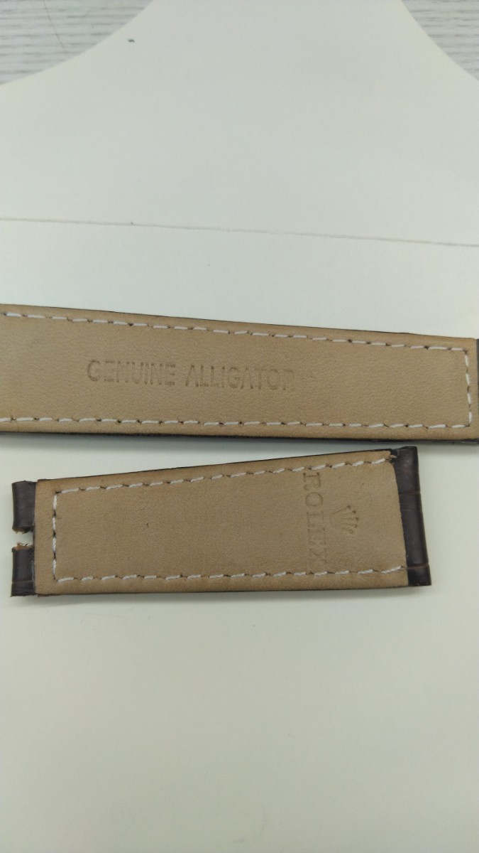独特の上品 ROLEX 未使用 革ベルト ビンテージ アリゲーター 20mm 茶色