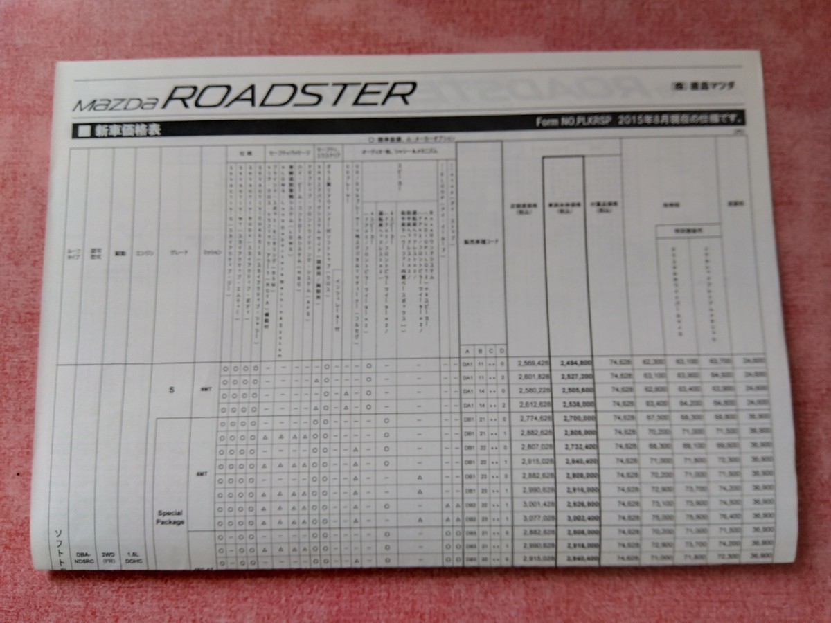  2016年12月 マツダ ロードスター、RF カスタマイズ(オプション)カタログ&価格表 セット _画像6