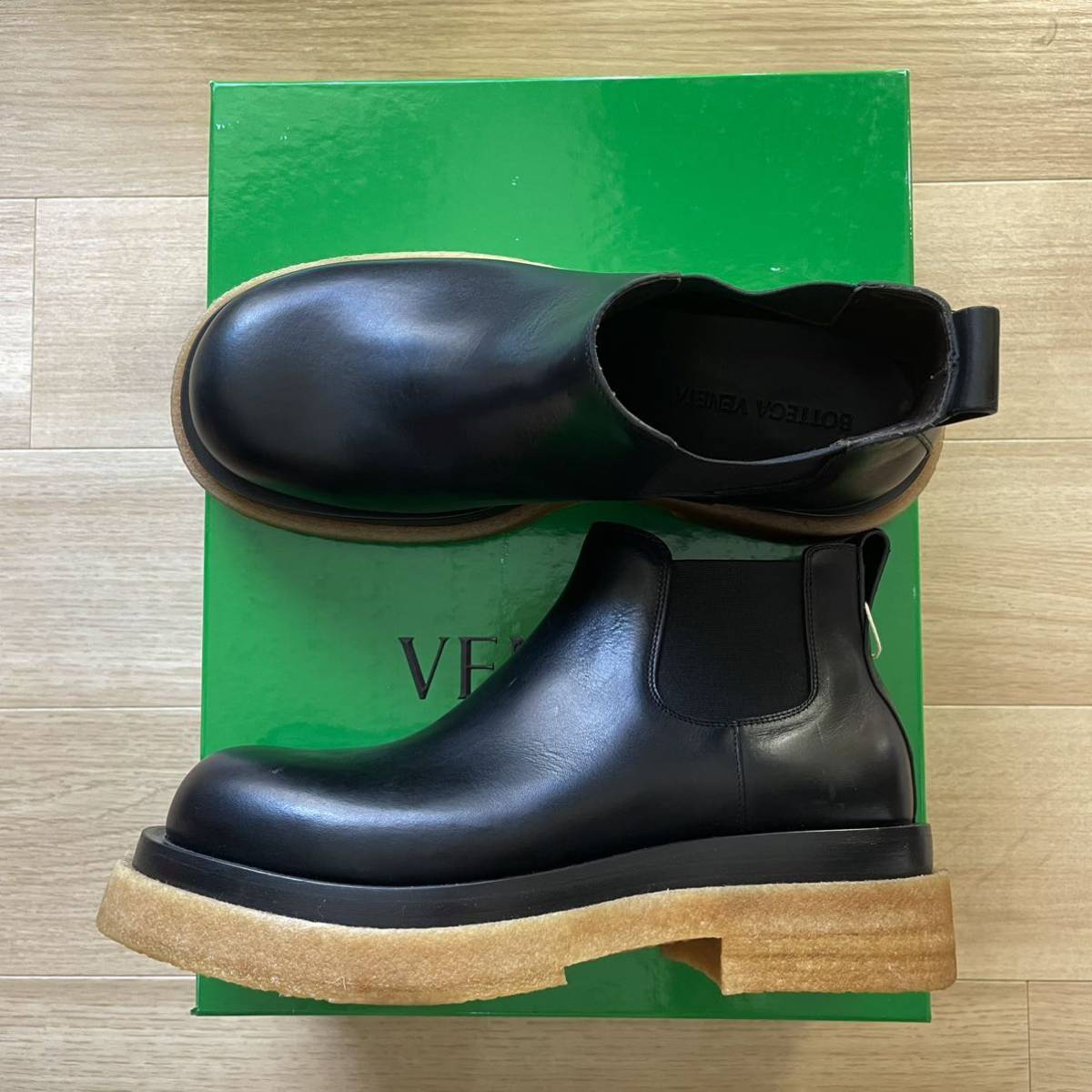 BOTTEGA VENETA ボッテガヴェネタ サイドゴアブーツ 43 28cm 668369 VBS50 1000 ブラック 黒 クレープソール レザー ダニエルリー_画像1