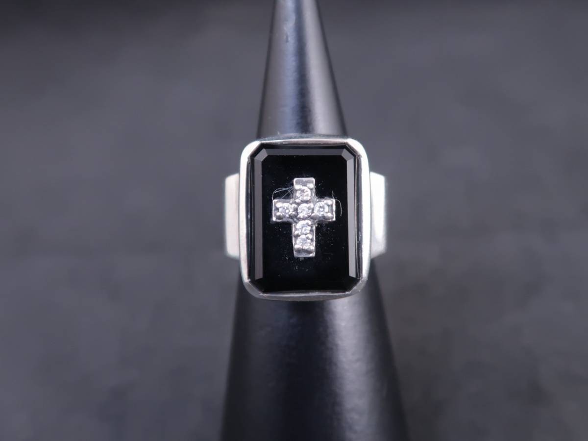 Justin Davis Justin Davis diamond Cross eminem ring 0.13ct 925 14 number 