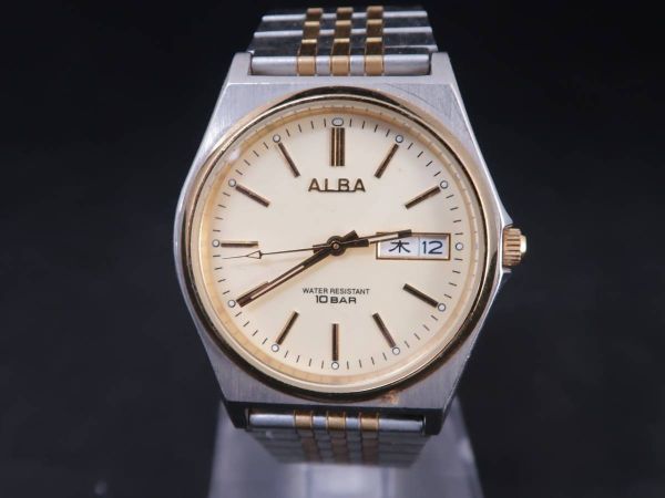 SEIKO ALBA セイコーアルバ 7N43-K001 クォーツ　腕時計　デイデイト 動作品