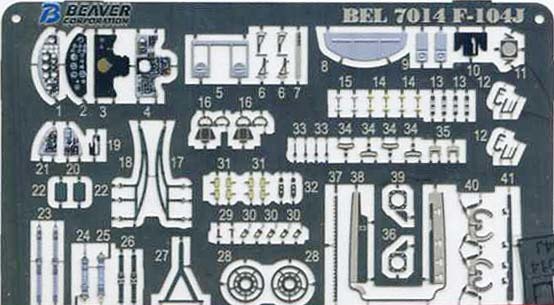 ビーバーコーポレーション BEL7014 1/72 F-104J スターファイター用 カラーエッチング_画像2